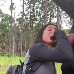 Latina babe facefucked in the woods